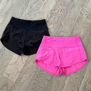 Lululemon Speed up High-Rise Lined Short 2.5 Pink & Black Sz 4